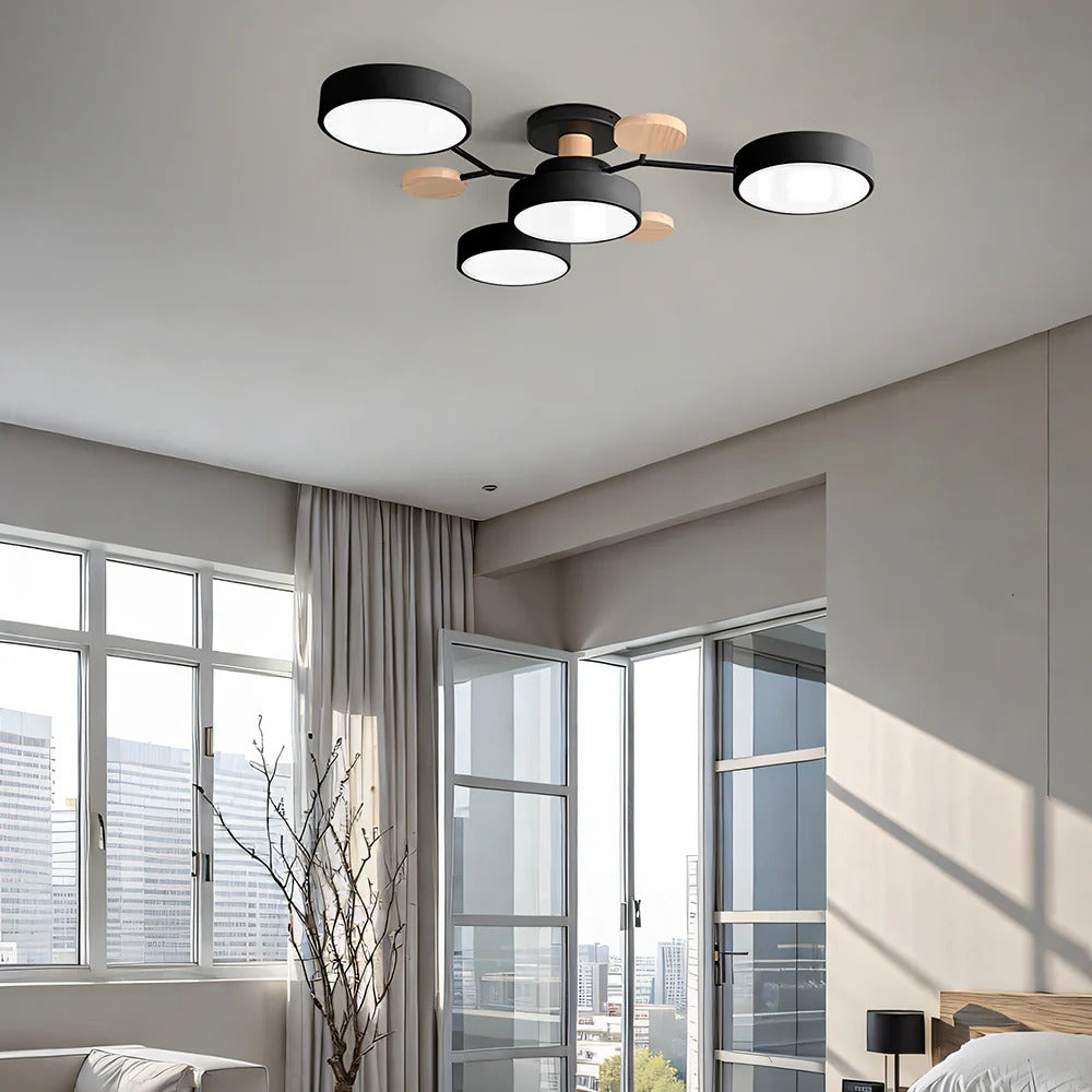 Modern Round LED Semi-Flush Ceiling Chandelier