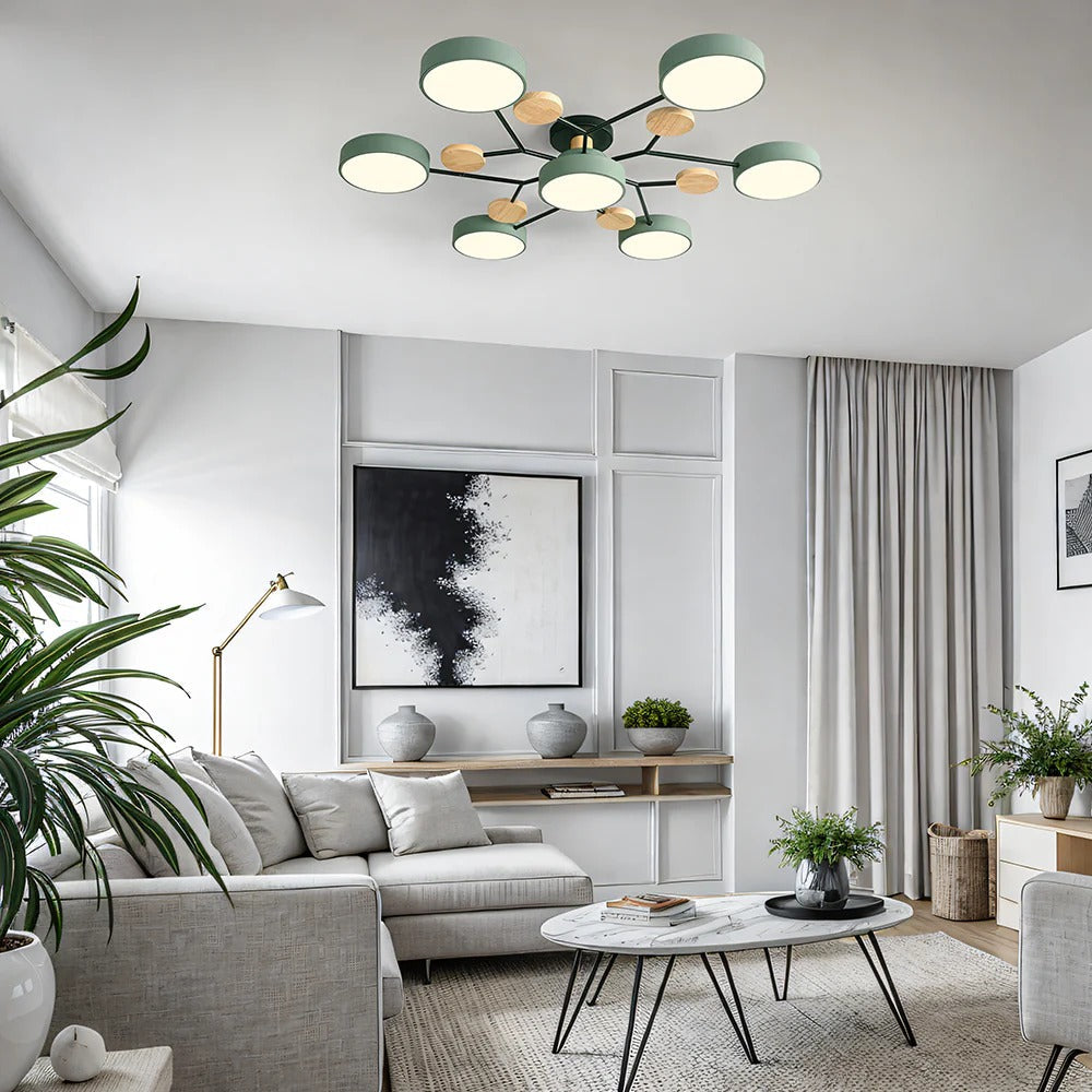 Modern Round LED Semi-Flush Ceiling Chandelier