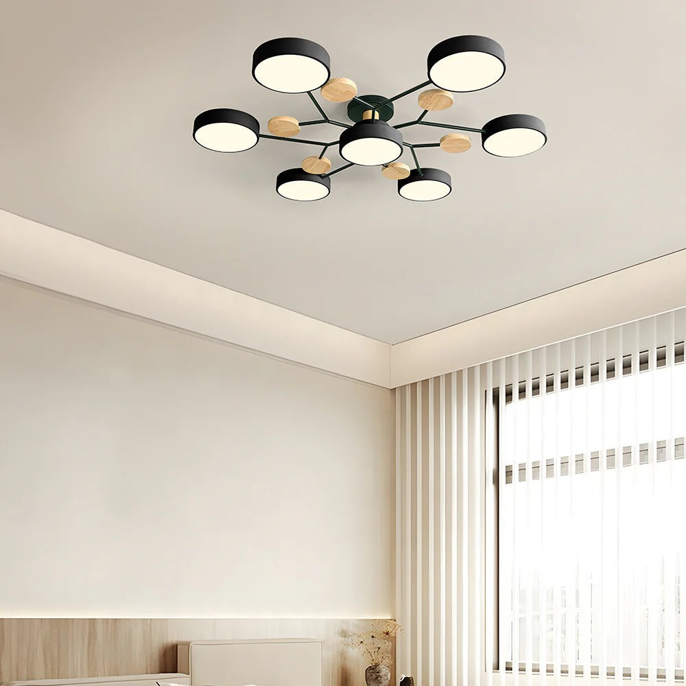 Modern Round LED Semi-Flush Ceiling Chandelier