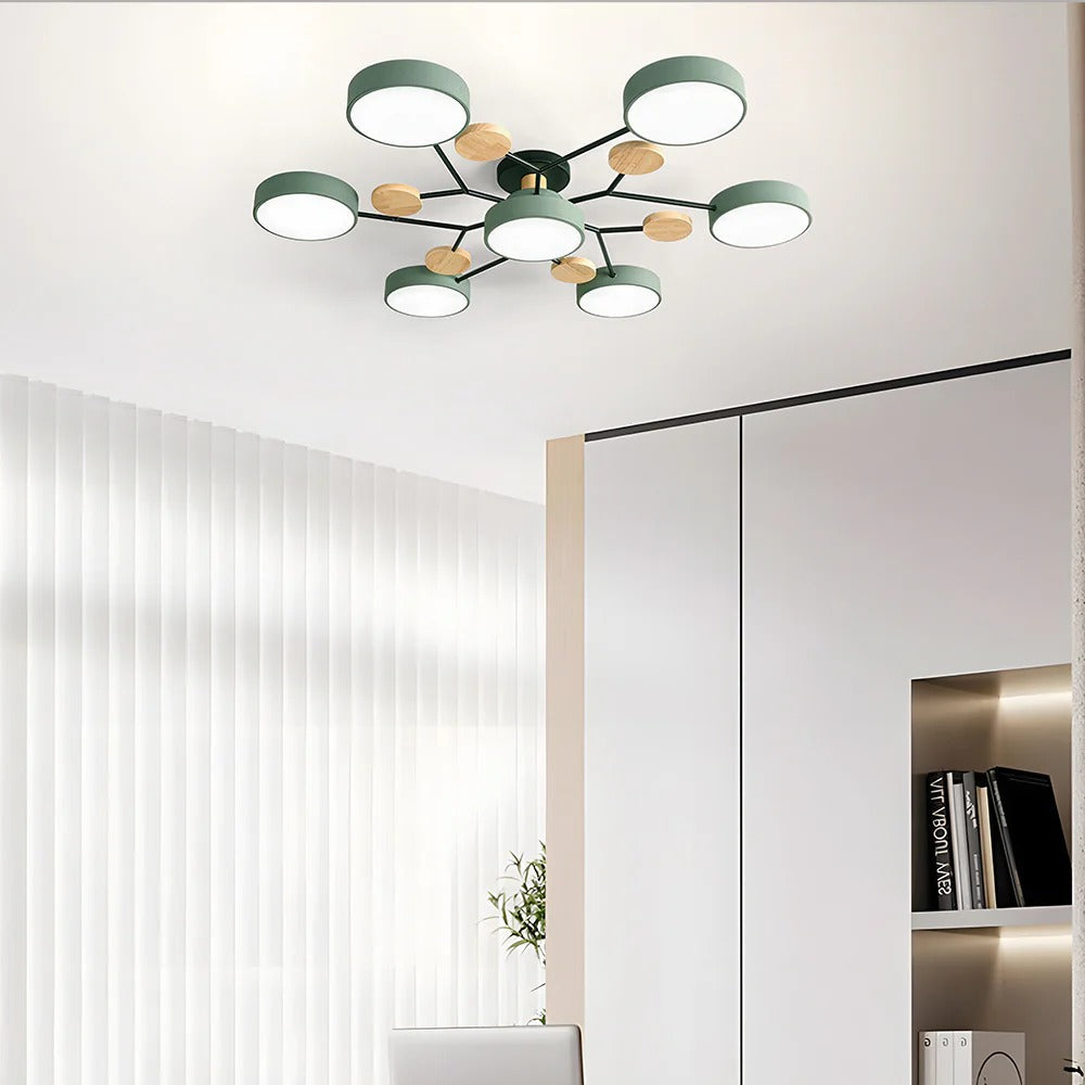 Modern Round LED Semi-Flush Ceiling Chandelier