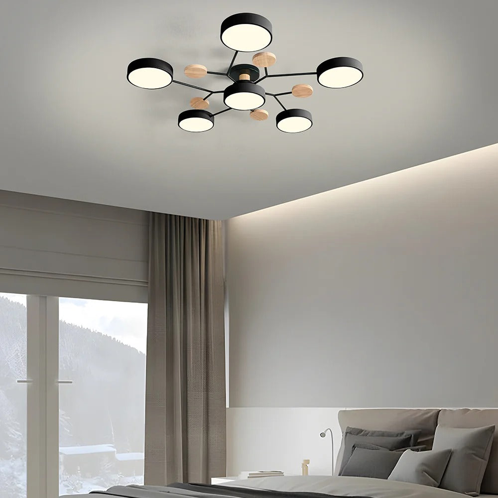 Modern Round LED Semi-Flush Ceiling Chandelier