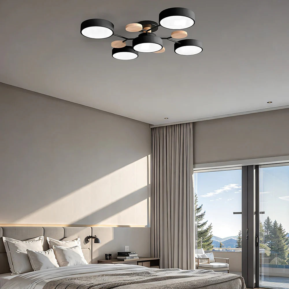 Modern Round LED Semi-Flush Ceiling Chandelier