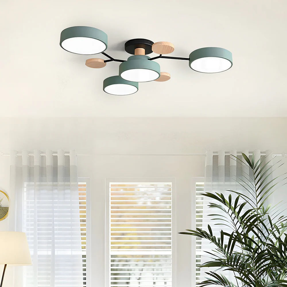 Modern Round LED Semi-Flush Ceiling Chandelier