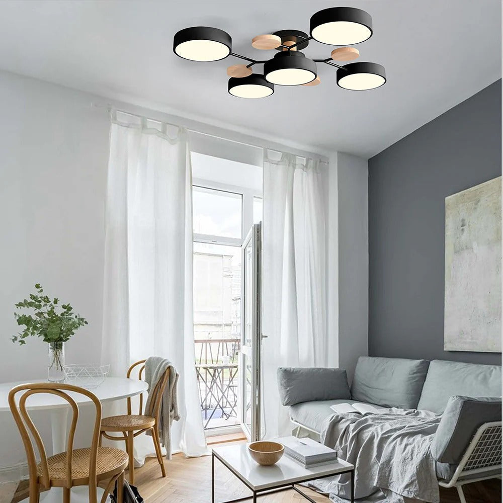 Modern Round LED Semi-Flush Ceiling Chandelier