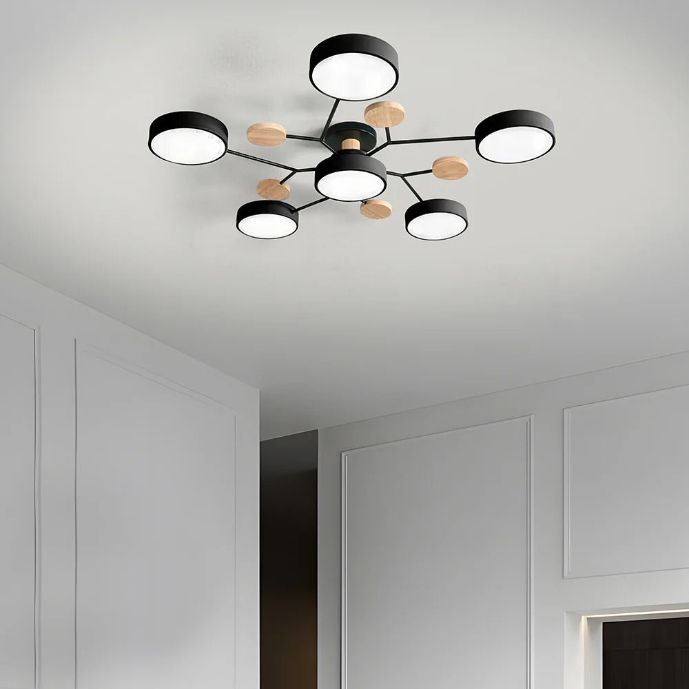 Modern Round LED Semi-Flush Ceiling Chandelier