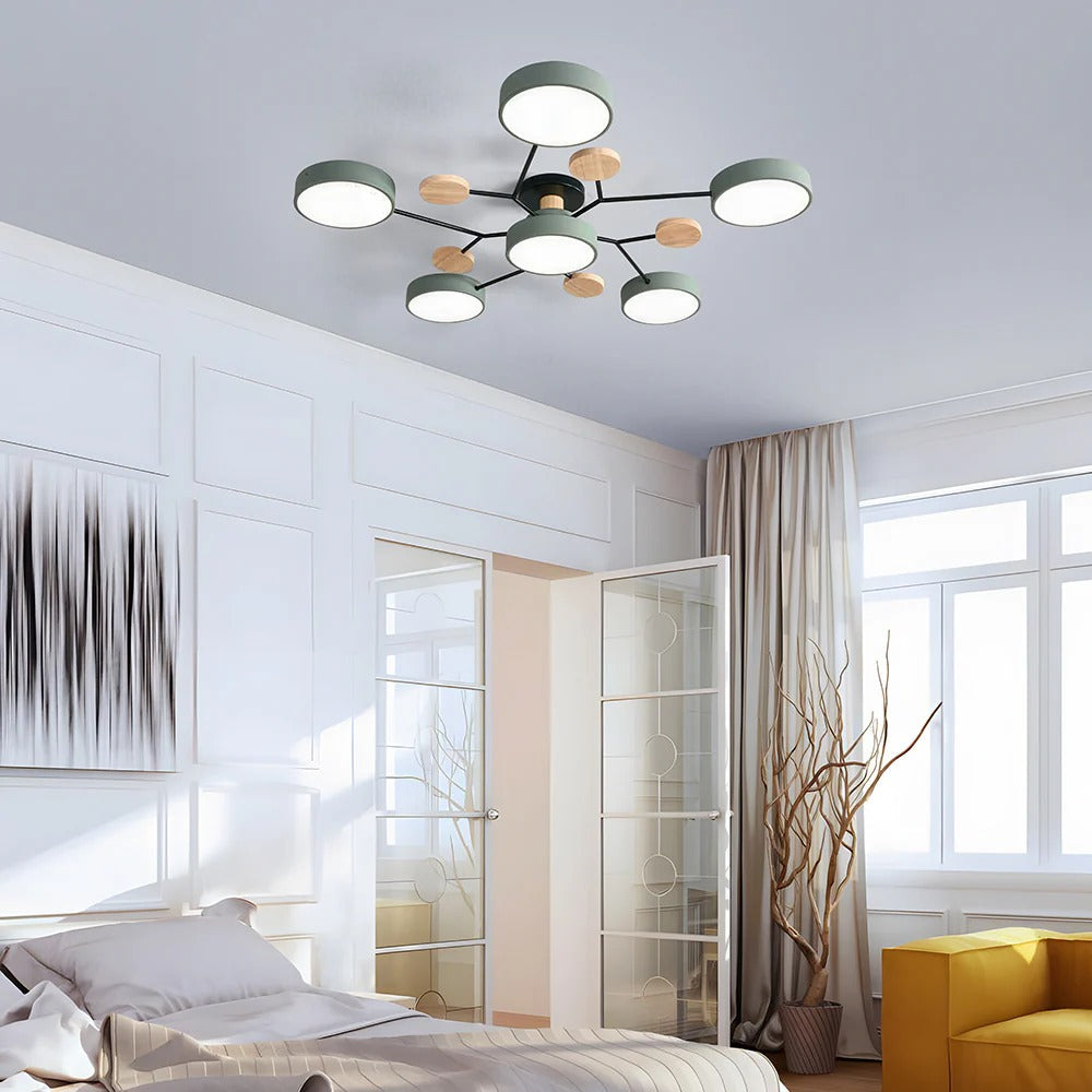 Modern Round LED Semi-Flush Ceiling Chandelier