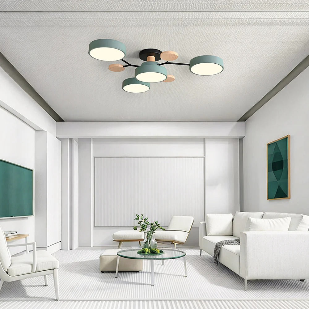 Modern Round LED Semi-Flush Ceiling Chandelier