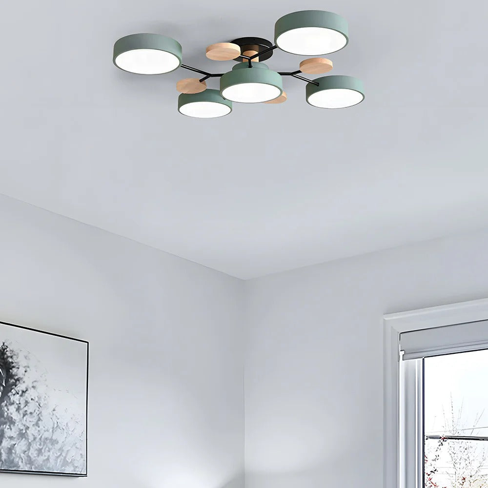 Modern Round LED Semi-Flush Ceiling Chandelier
