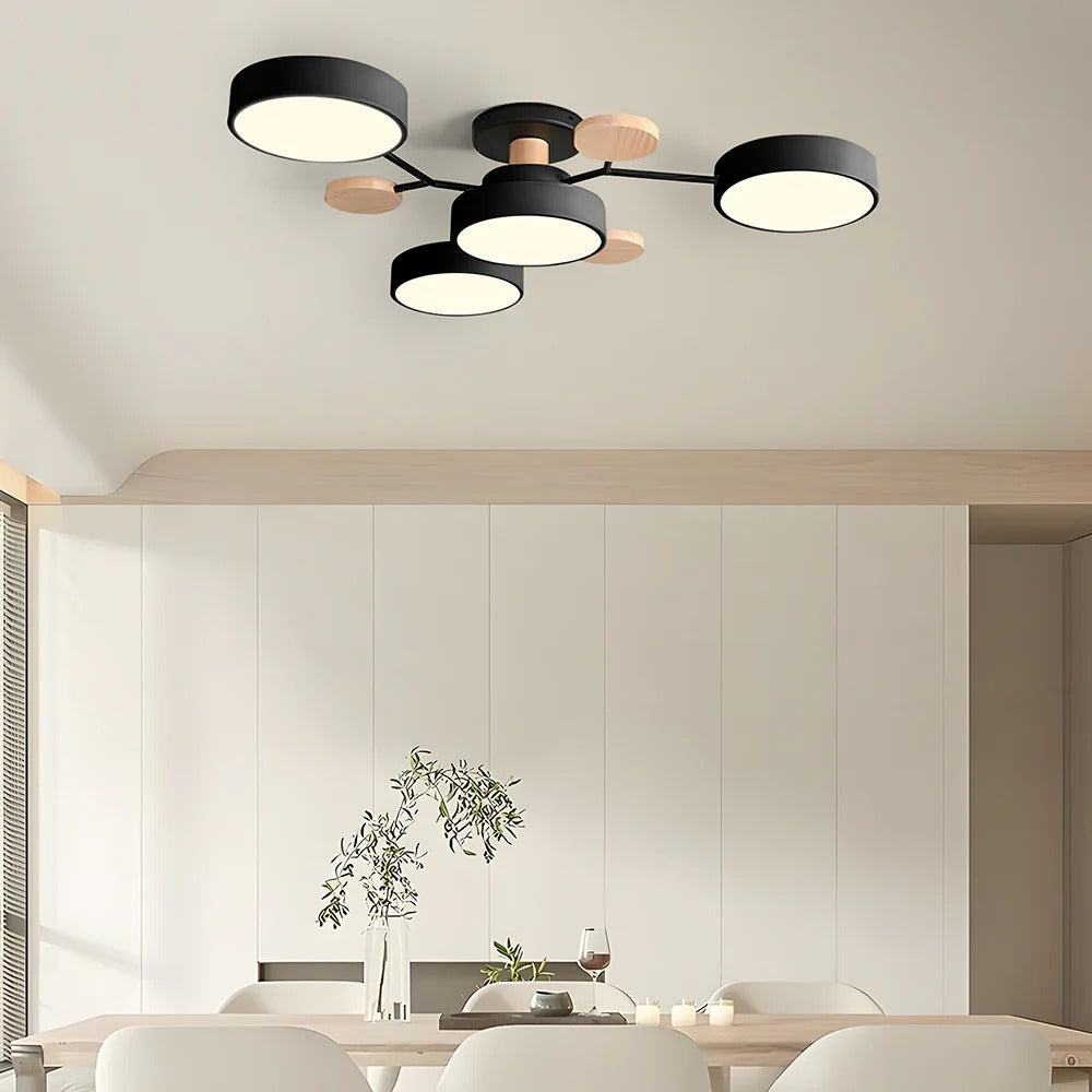 Modern Round LED Semi-Flush Ceiling Chandelier