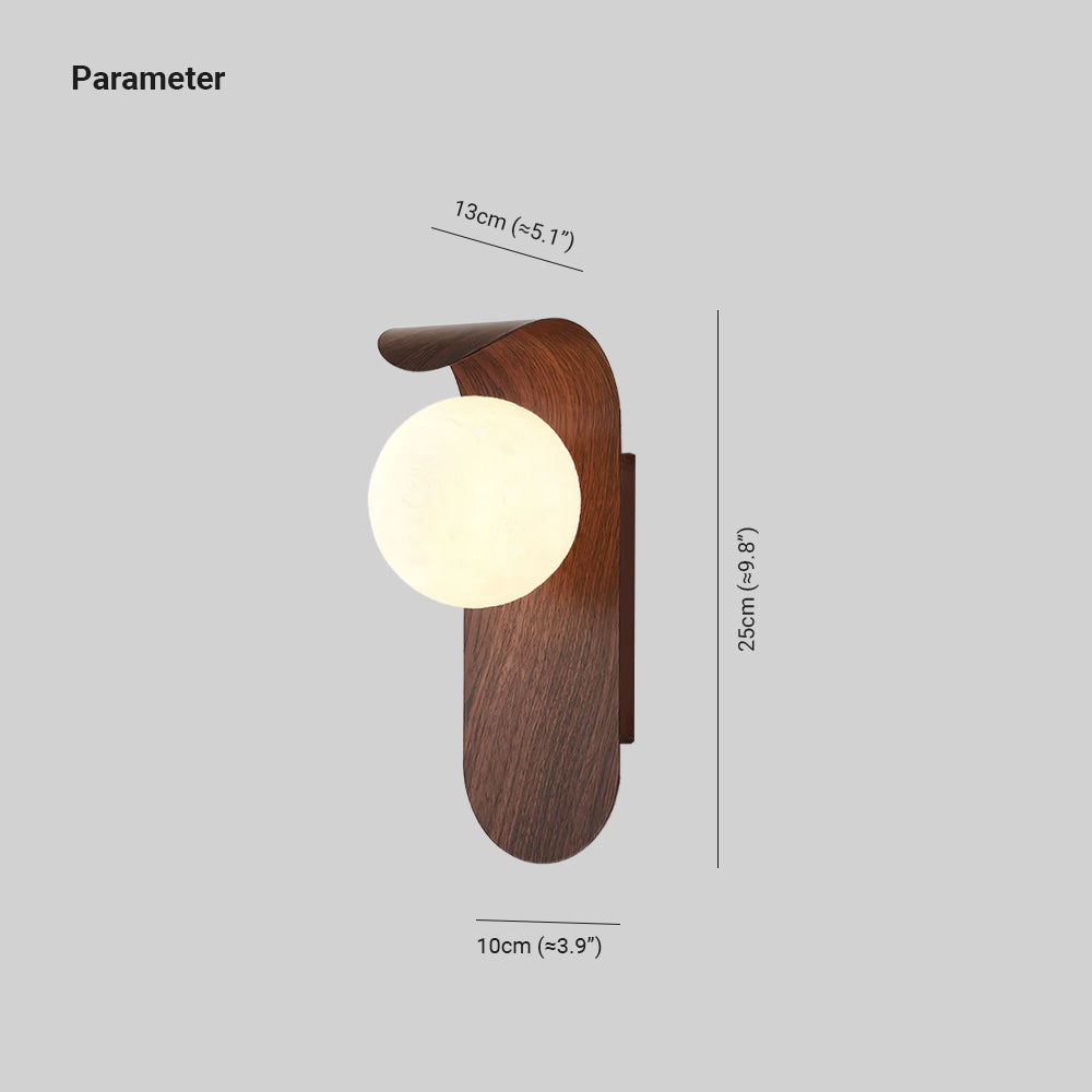 Modern Wood or Walnut Wall Light with Plug or Hardwired Options