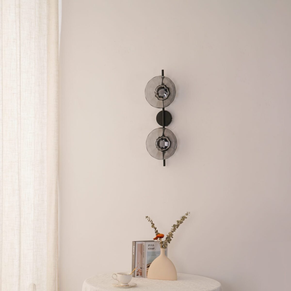 Nordic Ripple Glass Wall Light Modern Round Sconce