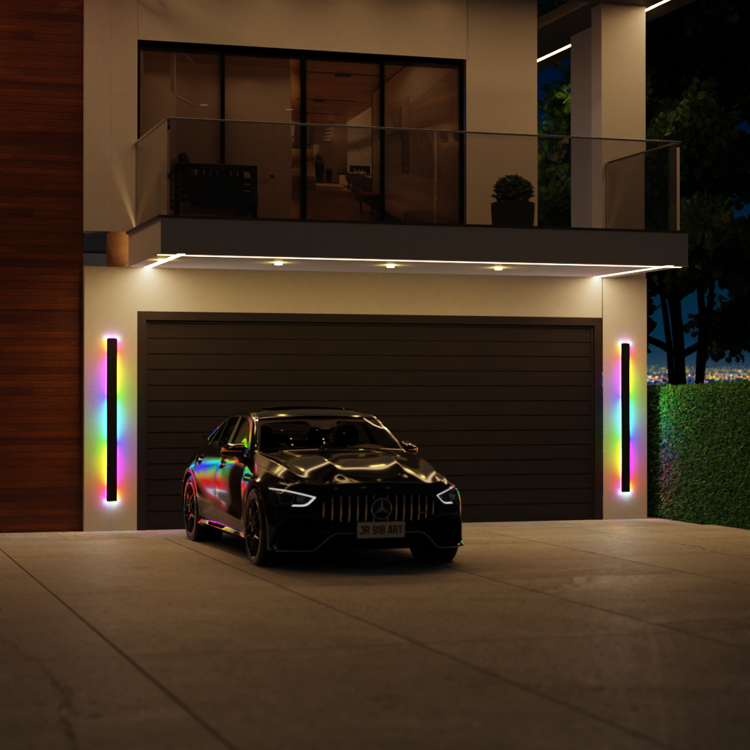 Minimalist RGB LED Outdoor Wall Light Waterproof Linear