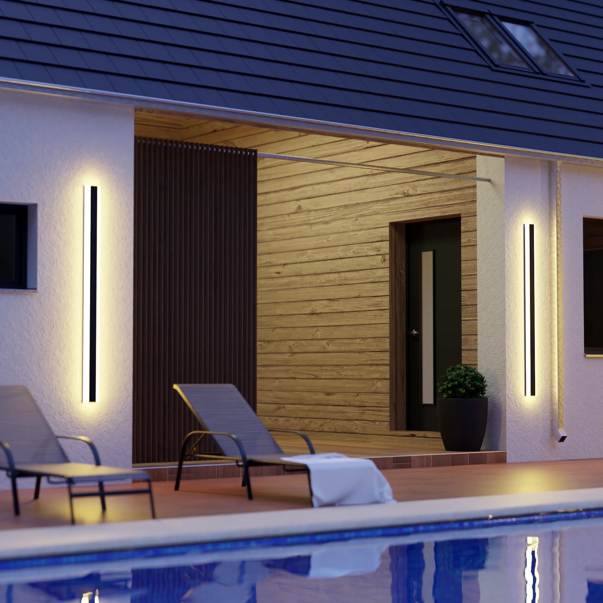 Minimalist RGB LED Outdoor Wall Light Waterproof Linear