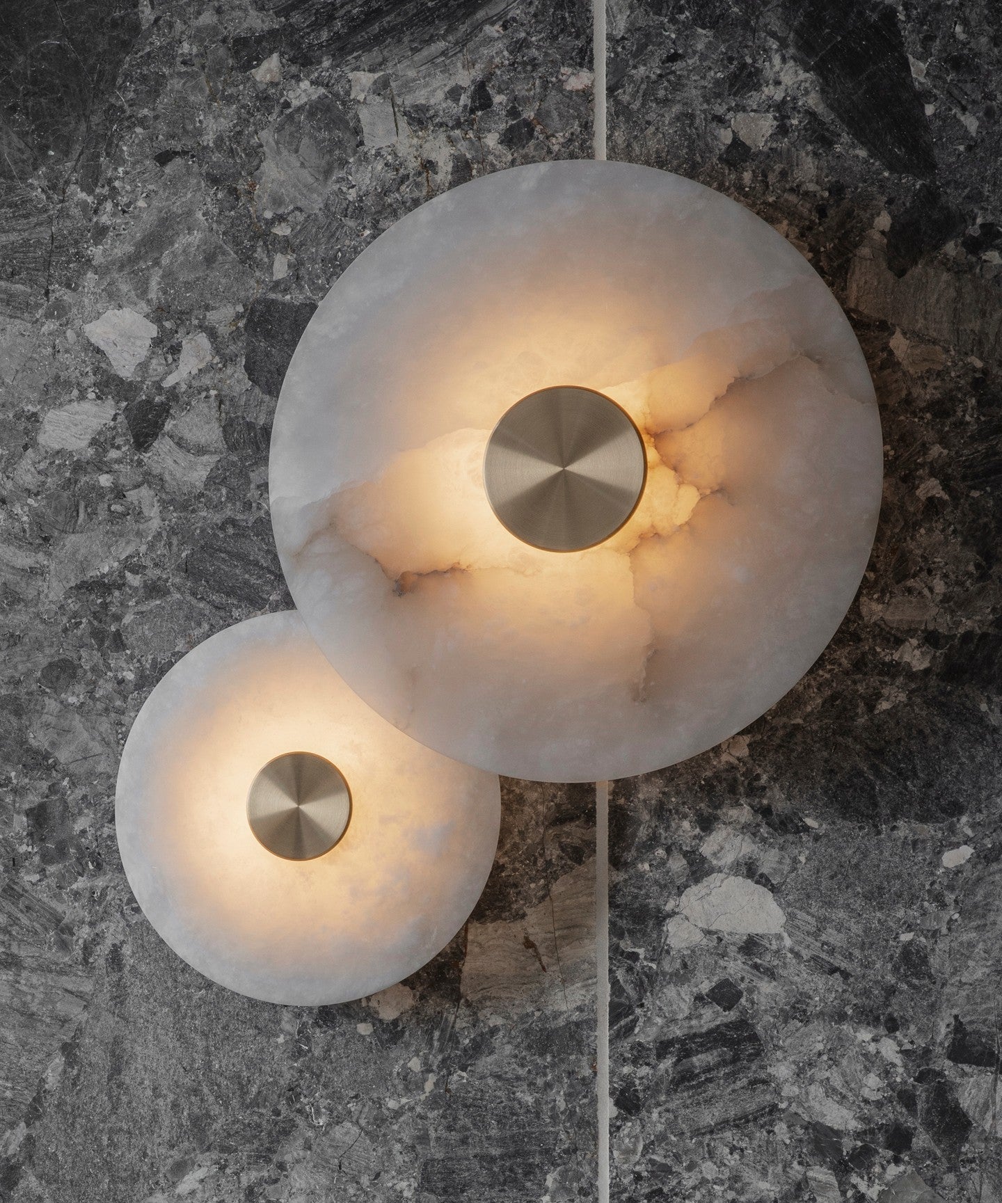 Modern Round Alabaster Wall Light for Elegant Interiors