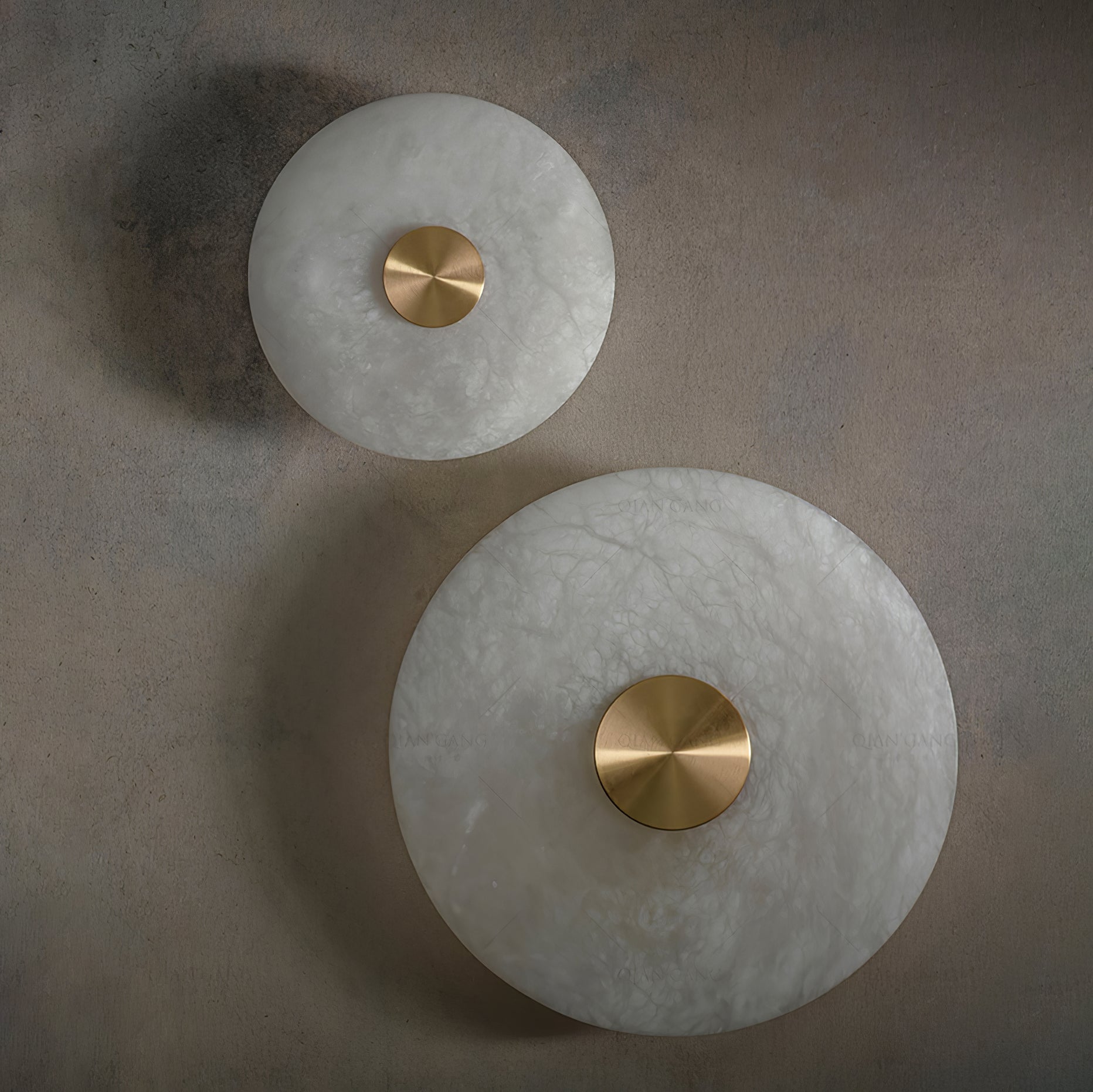 Modern Round Alabaster Wall Light for Elegant Interiors