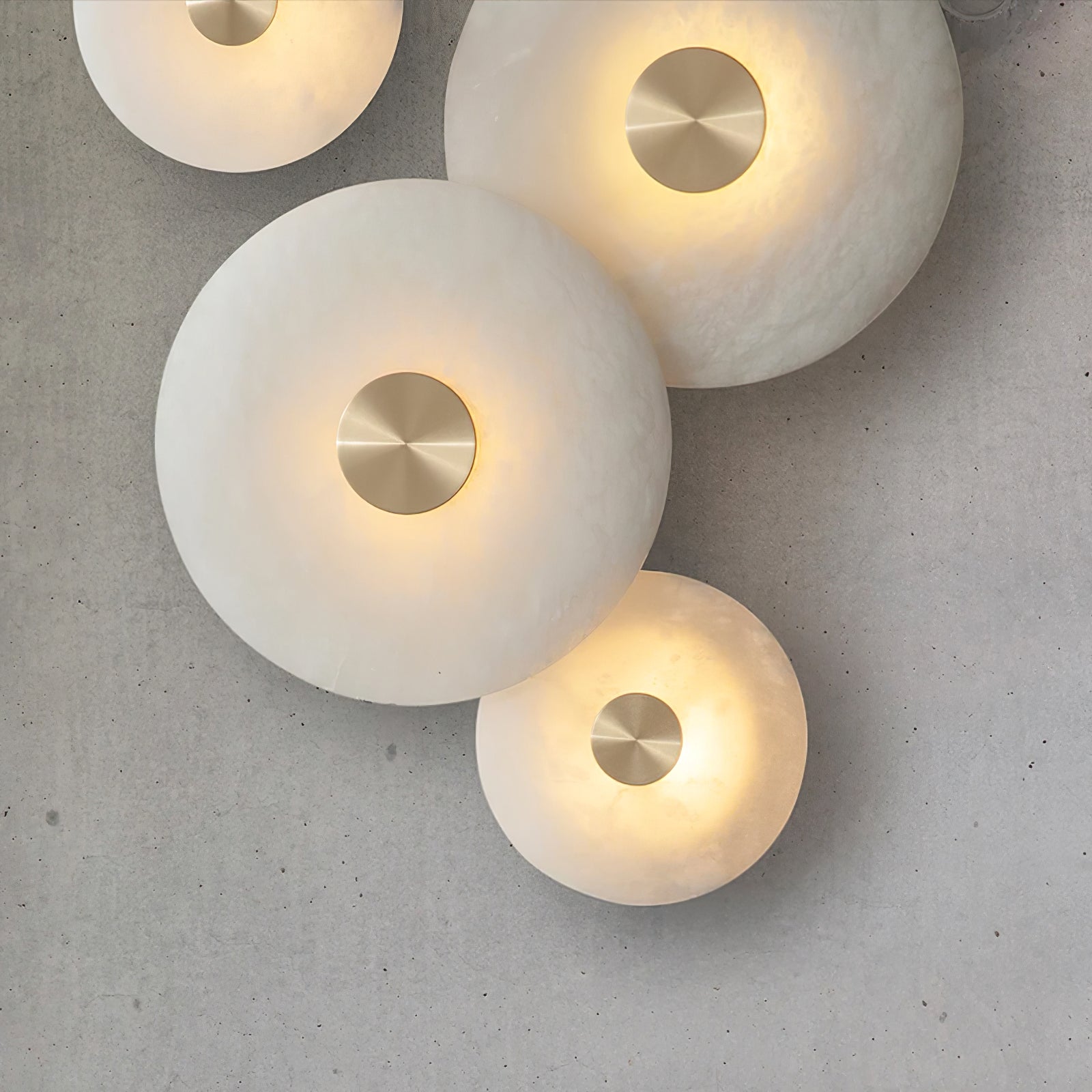 Modern Round Alabaster Wall Light for Elegant Interiors
