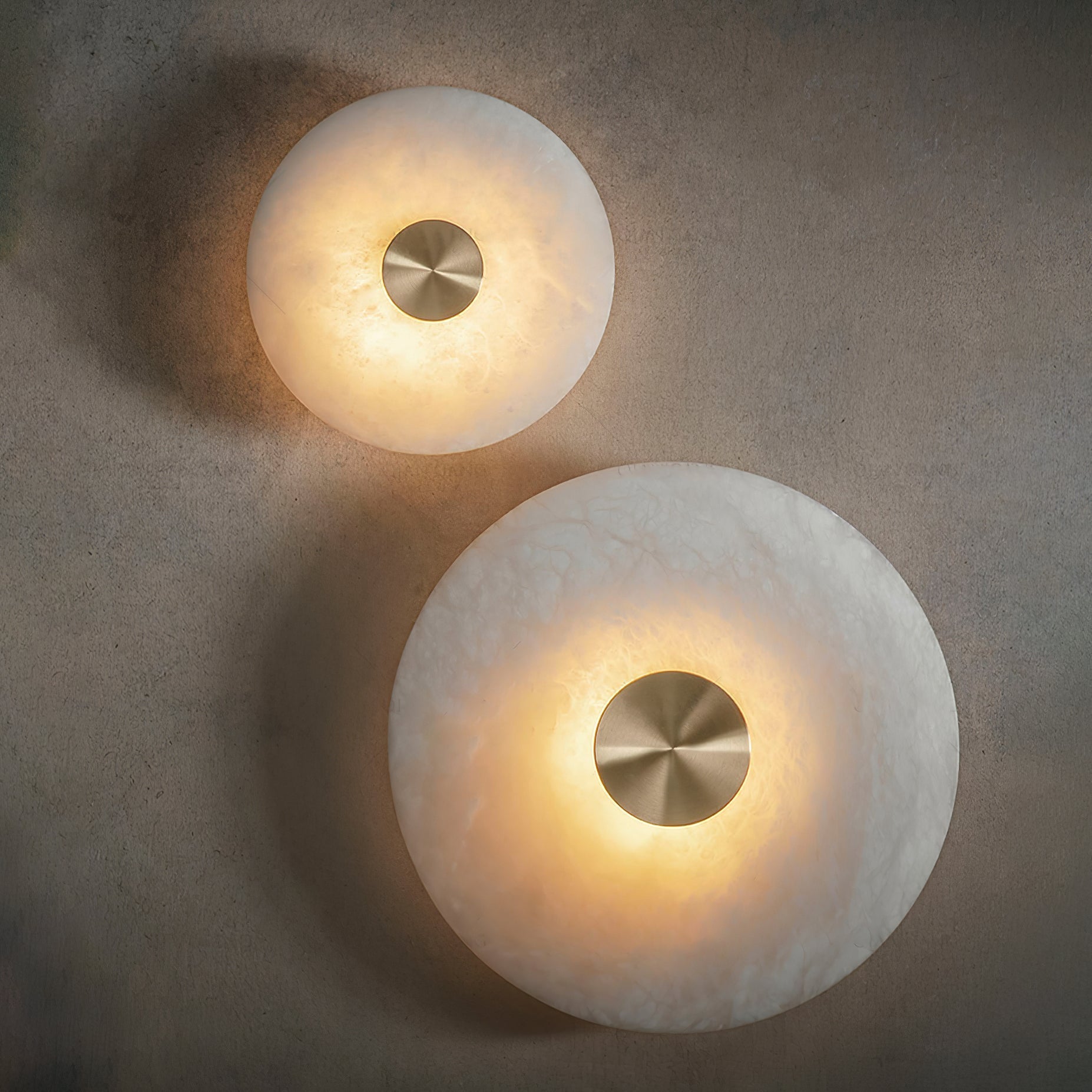 Modern Round Alabaster Wall Light for Elegant Interiors