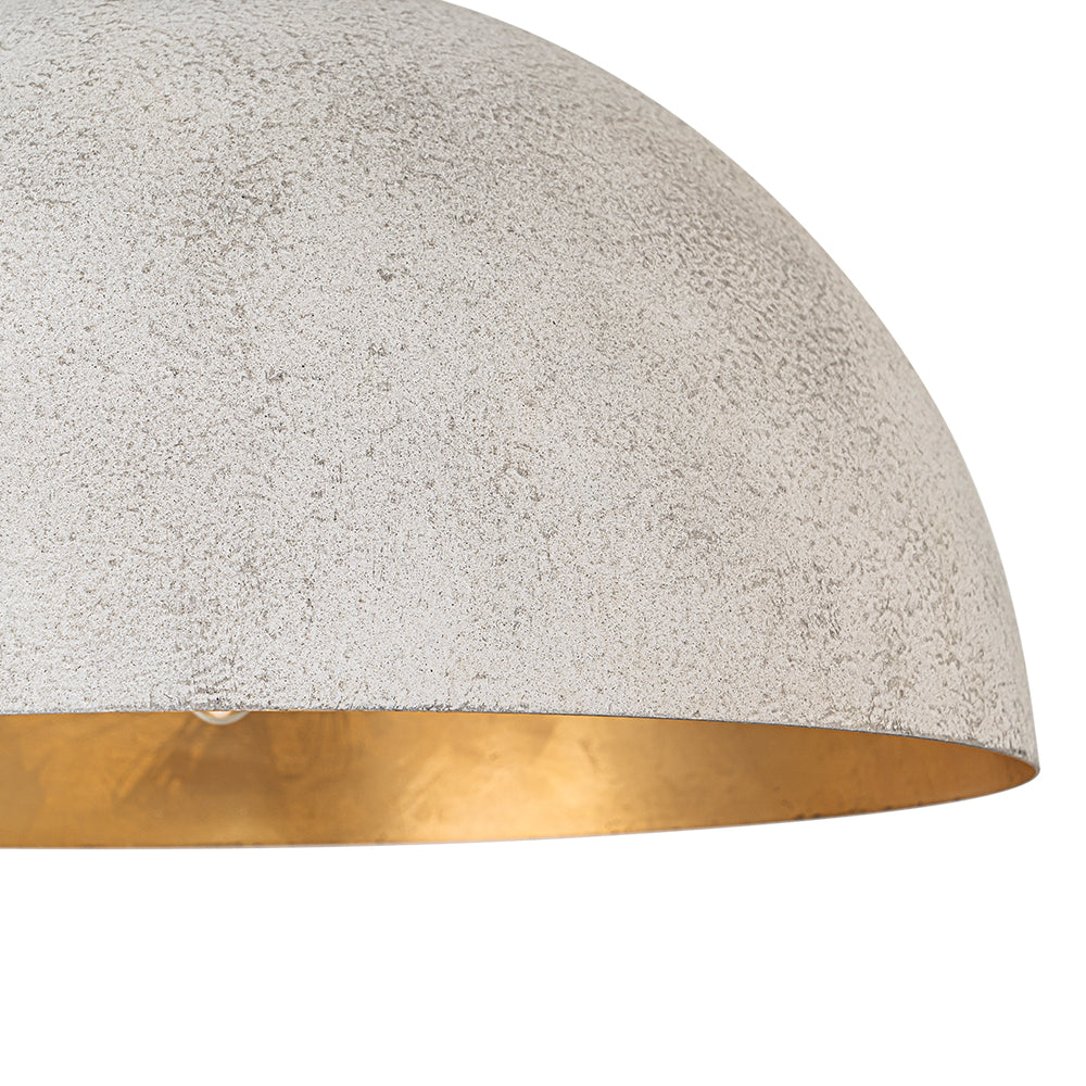 Oversized Dome Metal Pendant Light with Gold Interior
