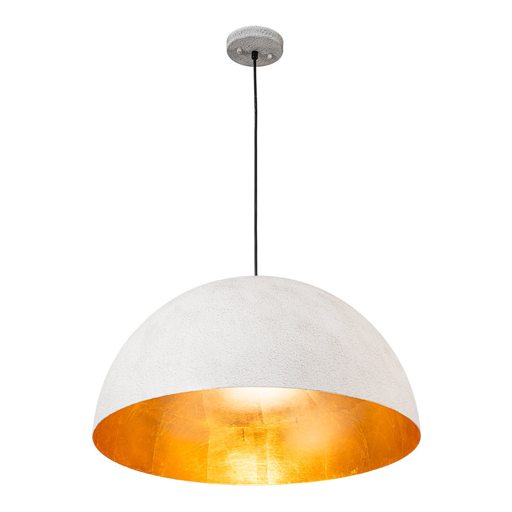 Oversized Dome Metal Pendant Light with Gold Interior