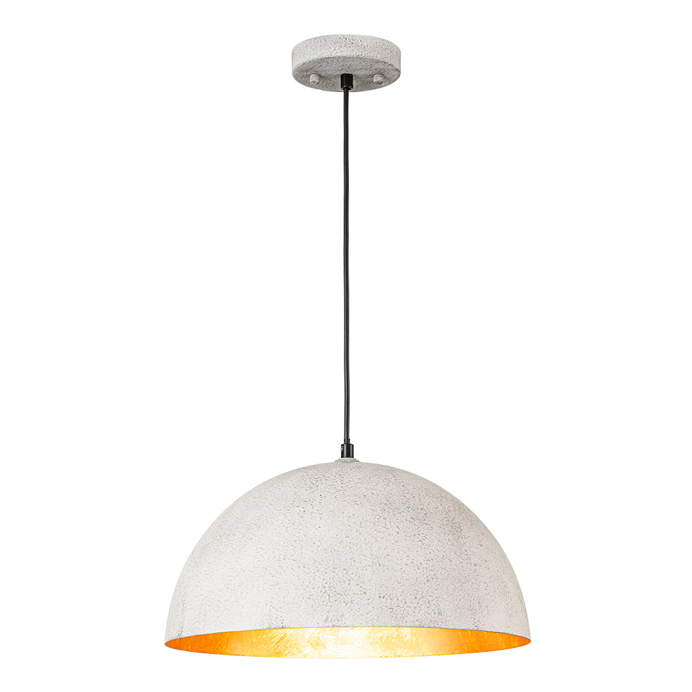Oversized Dome Metal Pendant Light with Gold Interior