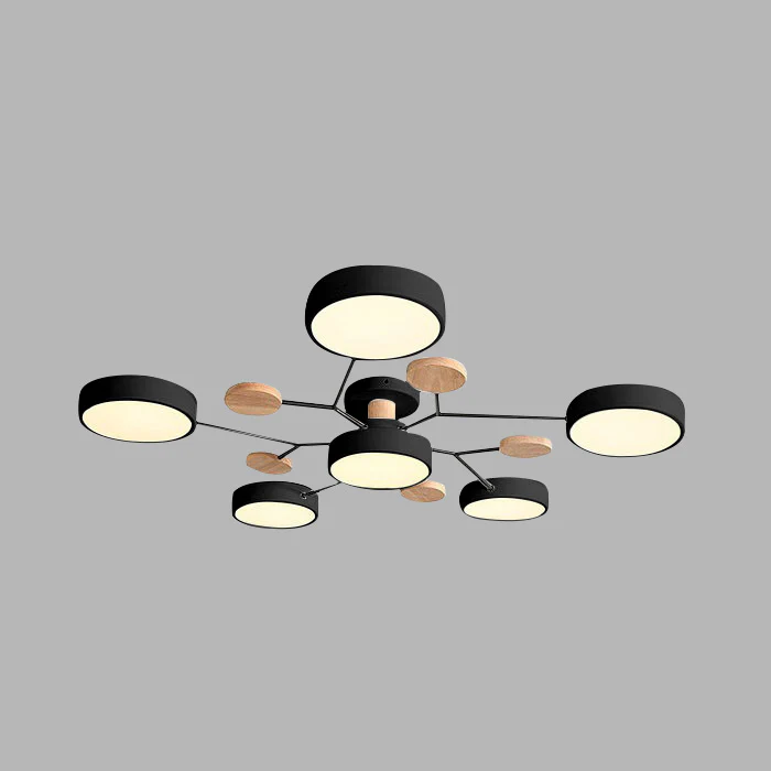 Modern Round LED Semi-Flush Ceiling Chandelier
