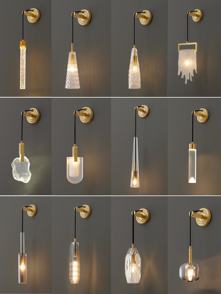 Luxury Brass Crystal Wall Light for Timeless Interior Ambiance
