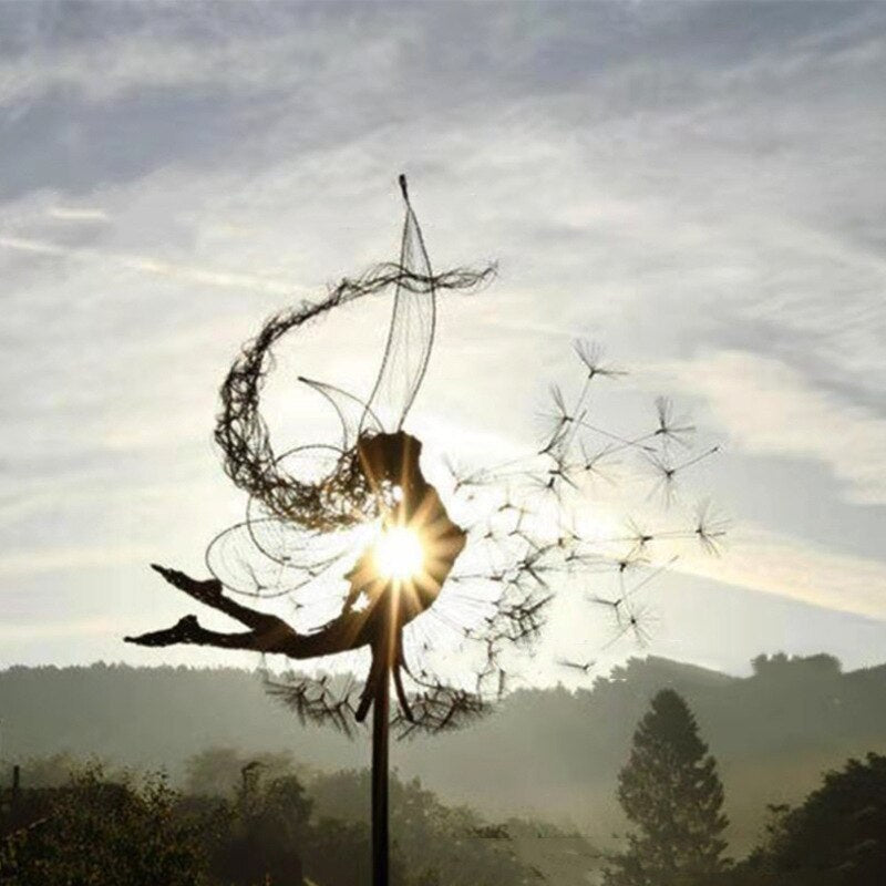Enchanting Metal Fairy Garden Sculpture - Weather-Resistant Outdoor Decor for Garden Art and Ornaments 10