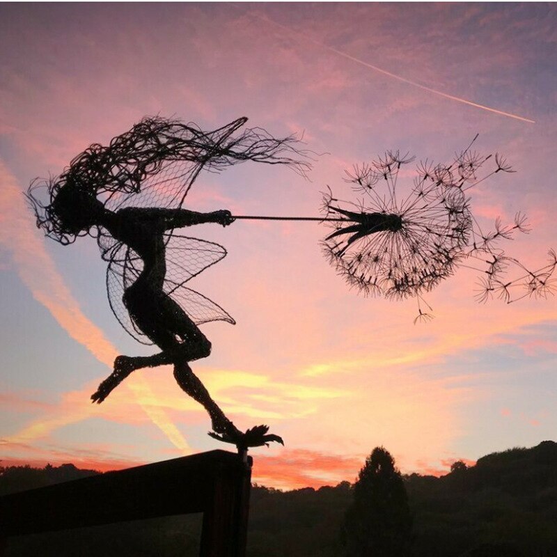 Enchanting Metal Fairy Garden Sculpture - Weather-Resistant Outdoor Decor for Garden Art and Ornaments 13