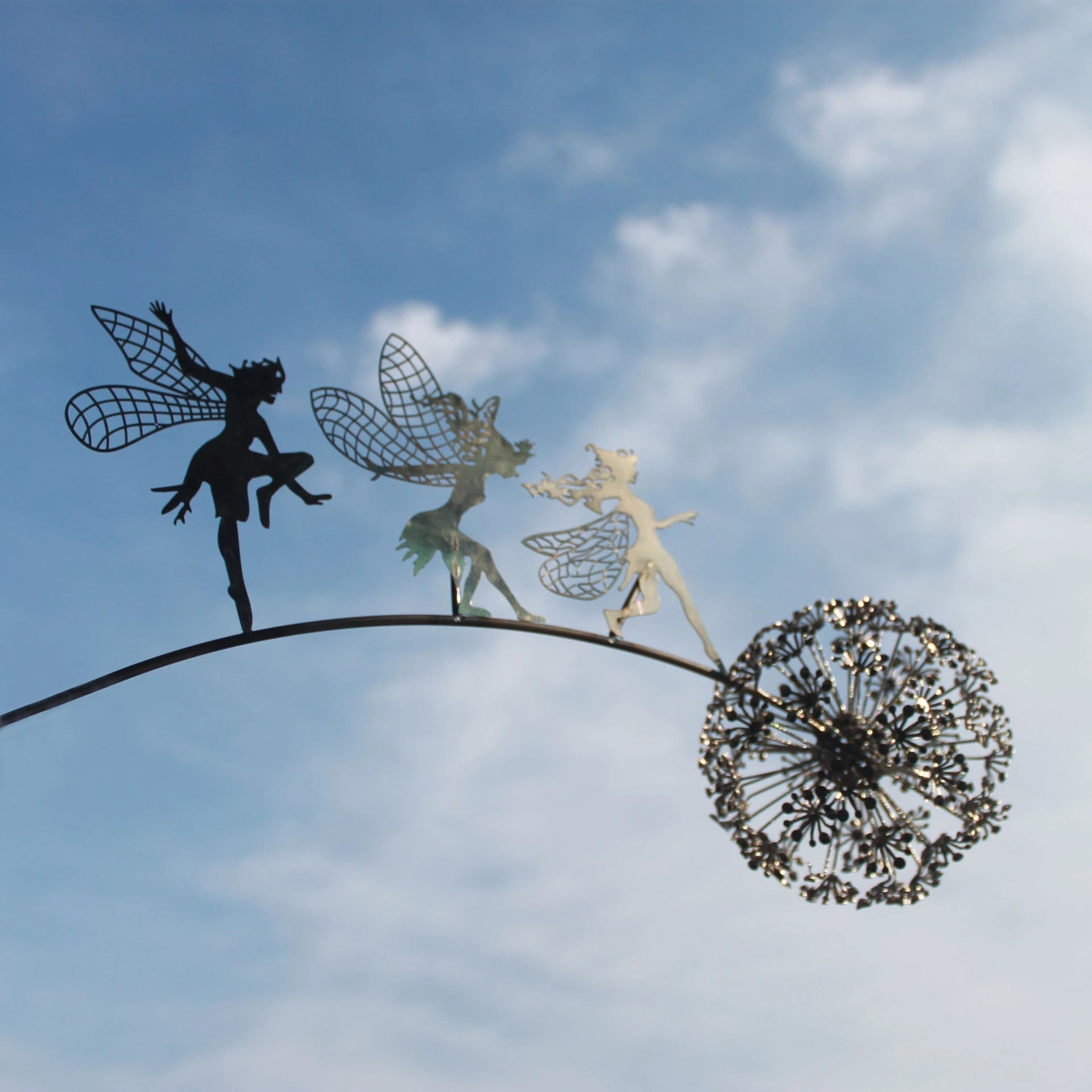 Enchanting Metal Fairy Garden Sculpture - Weather-Resistant Outdoor Decor for Garden Art and Ornaments 8