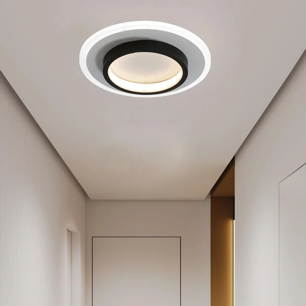 Modern Round LED Ceiling Light with Metal and Acrylic Design