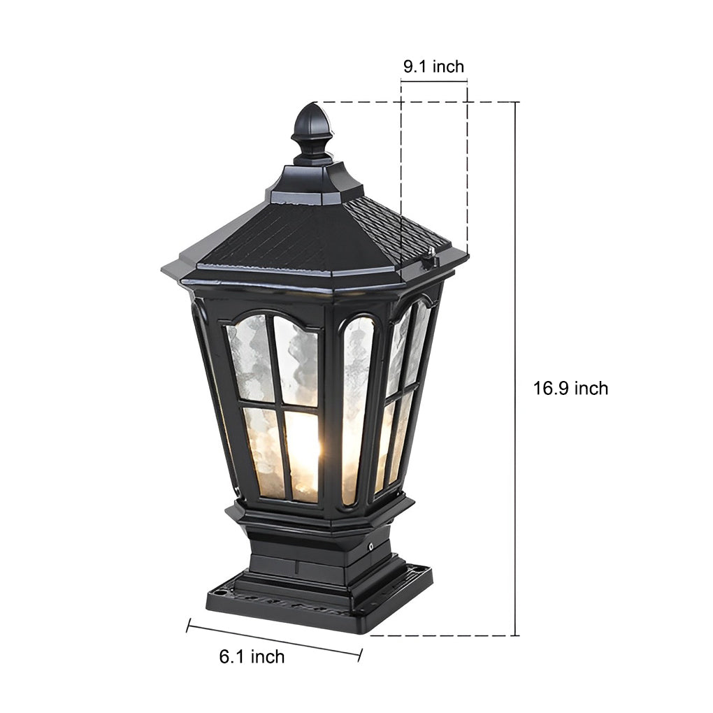 Retro Solar LED Fence Post Light Waterproof Dual Power