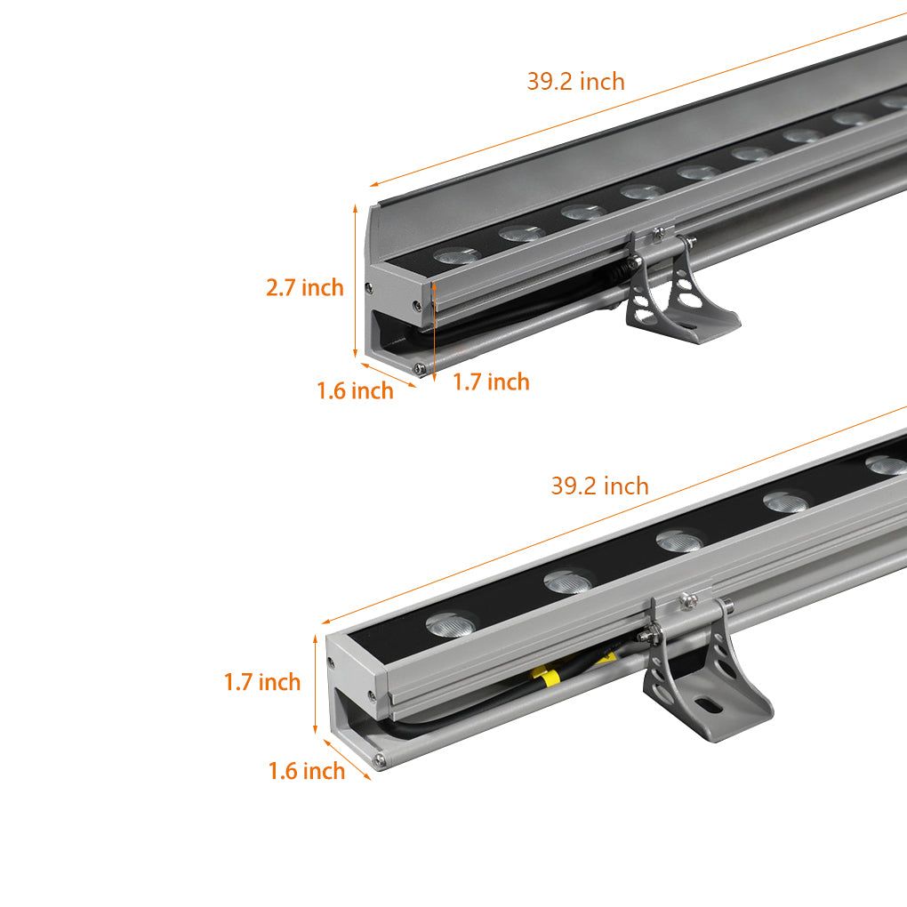 LED Outdoor Wall Washer Light with Baffle Modern Linear Uplight DC24V