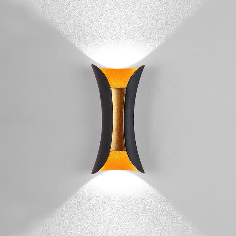 Outdoor Waterproof LED Wall Light in Modern Aluminum and Glass Design