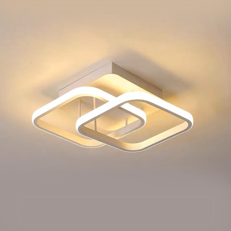 Modern White LED Ceiling Light with Iron and Acrylic Design