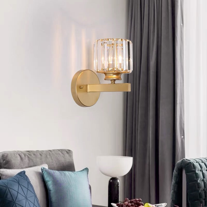 Crystal Wall Light for Hallway – Round or Square Modern Fixture
