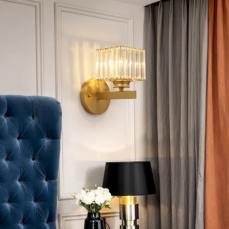 Crystal Wall Light for Hallway – Round or Square Modern Fixture