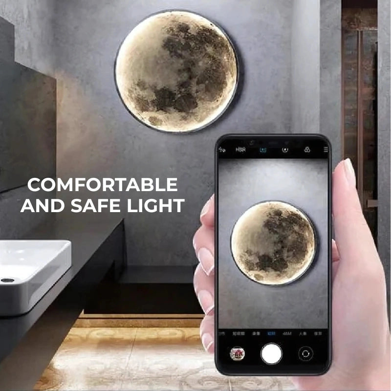 LED Moon Wall Lamp – Dimmable 3-Color Remote-Controlled Light