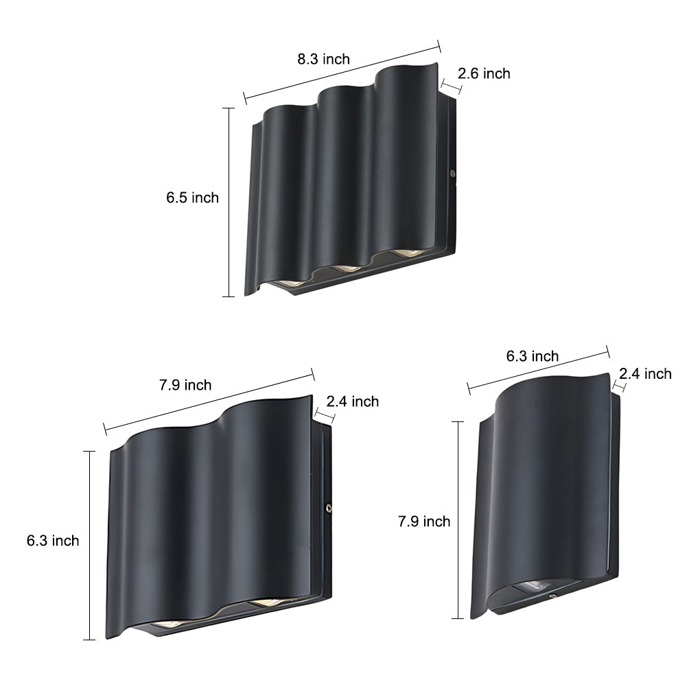 Modern Waterproof Arc LED Wall Light for Outdoor Up Down Lighting