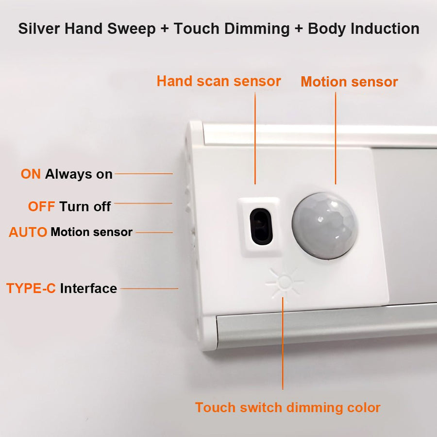 Wireless LED Motion Sensor Cabinet Light Rechargeable Battery Operated Indoor Lighting