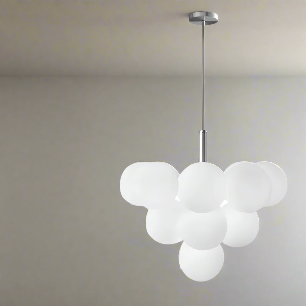 Modern Frosted Glass Chandelier Adjustable LED Ceiling Light