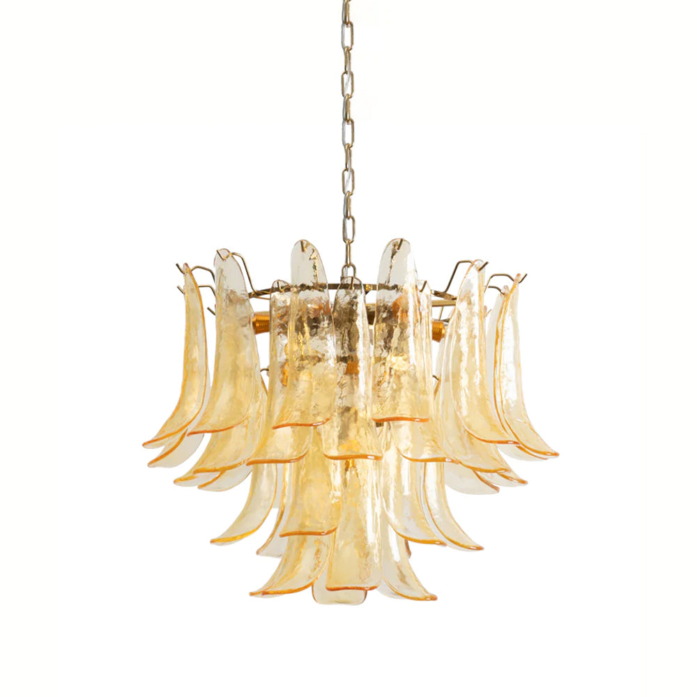 Murano Style Glass Petal Chandelier for Dining or Living Room