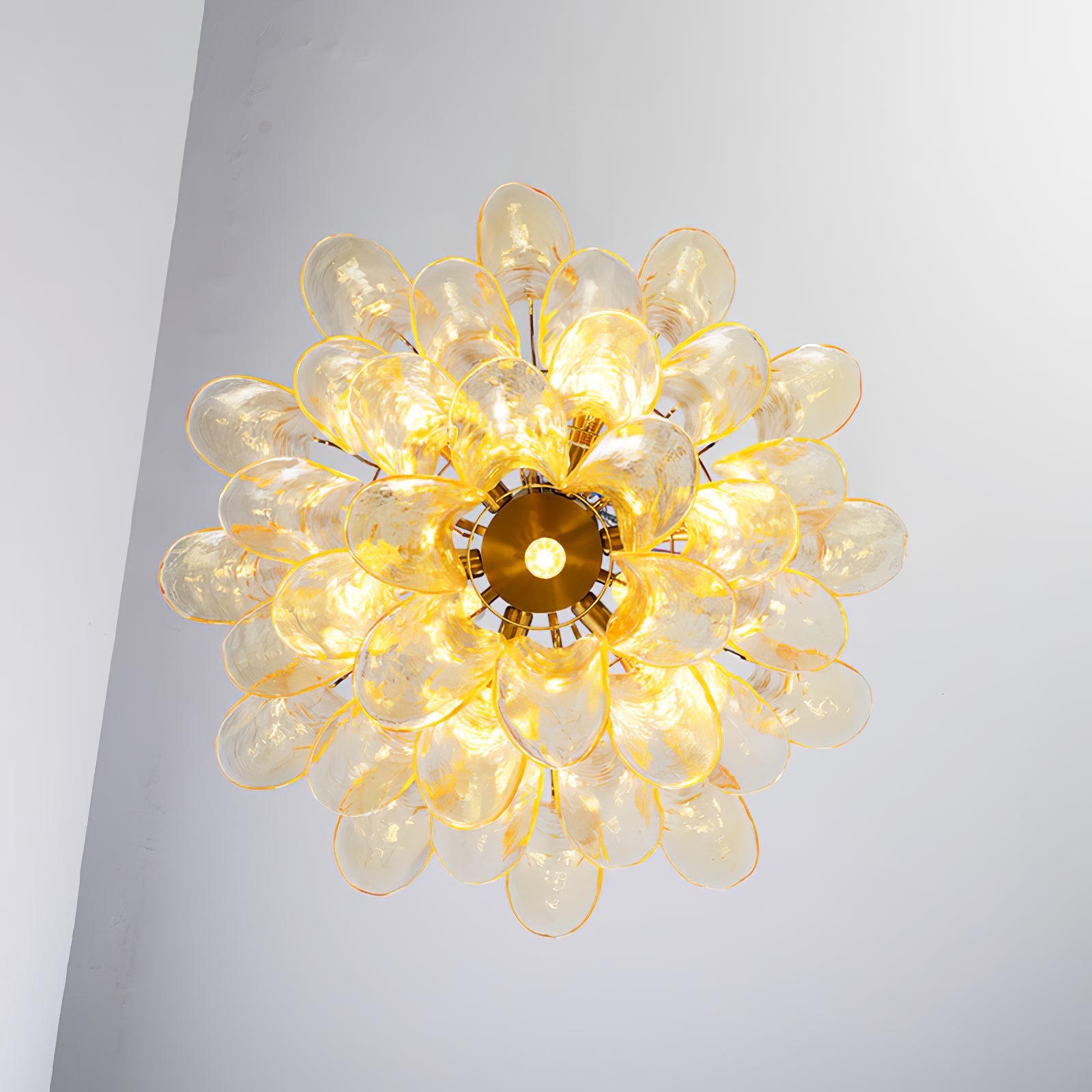 Murano Style Glass Petal Chandelier for Dining or Living Room