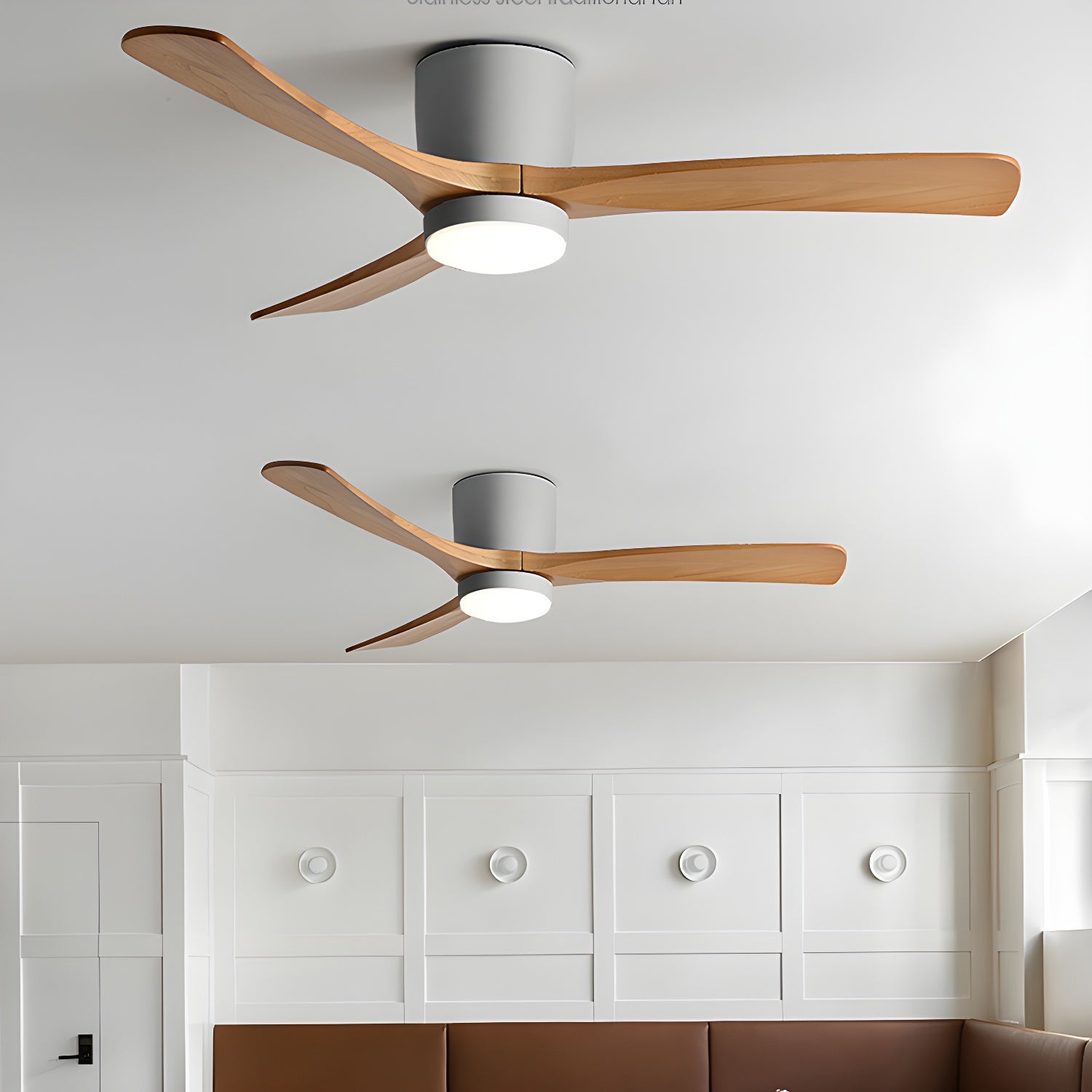 Nordic Wooden Ceiling Fan Light with Remote LED