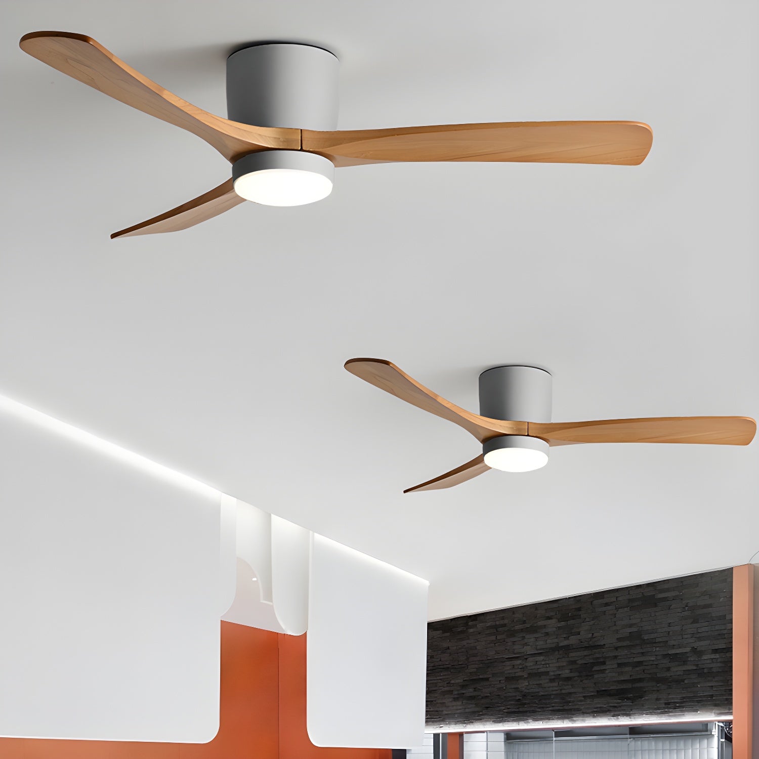 Nordic Wooden Ceiling Fan Light with Remote LED