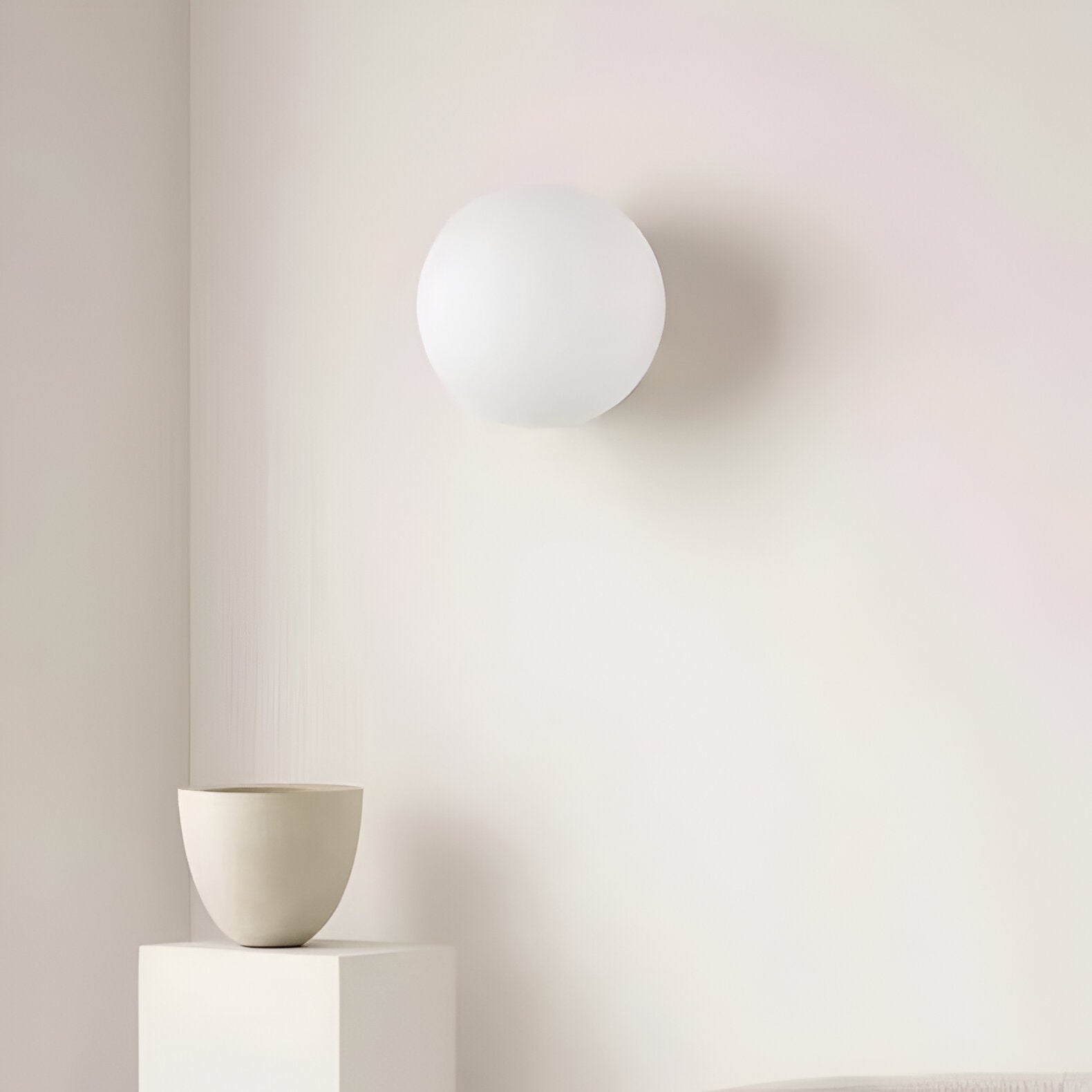 Minimalist Round Glass Wall Light Modern LED Fixture