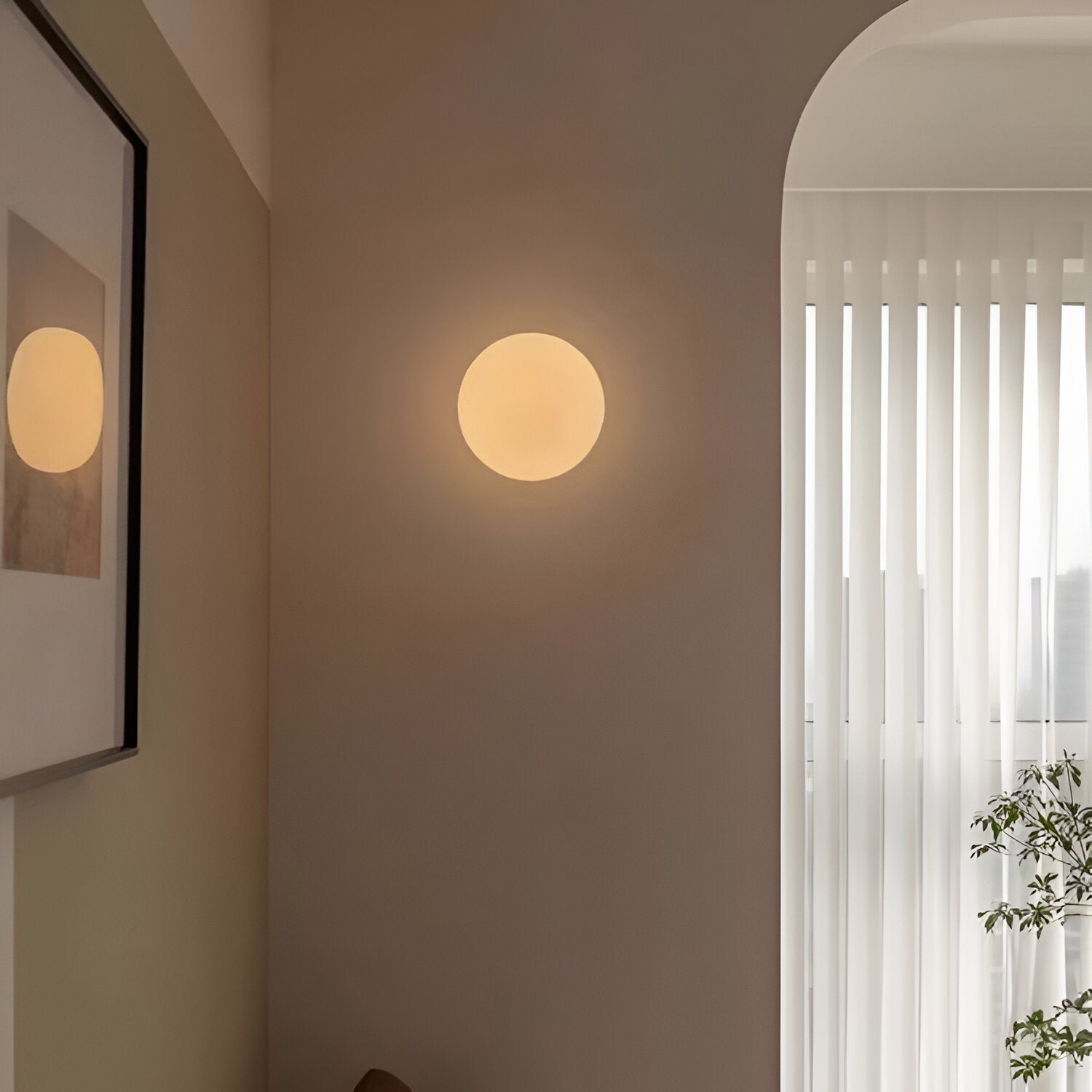 Minimalist Round Glass Wall Light Modern LED Fixture