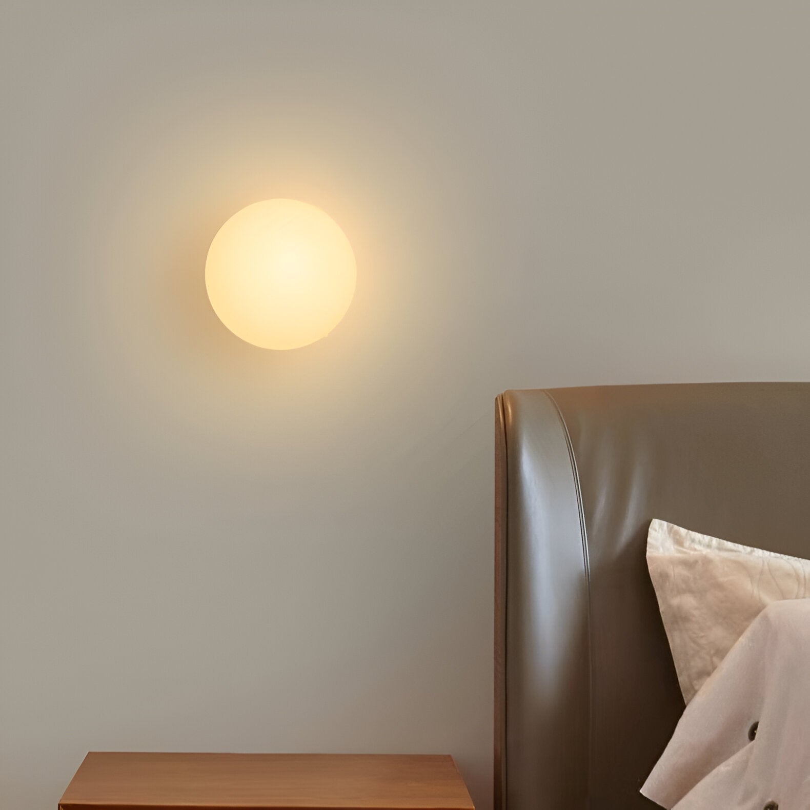 Minimalist Round Glass Wall Light Modern LED Fixture