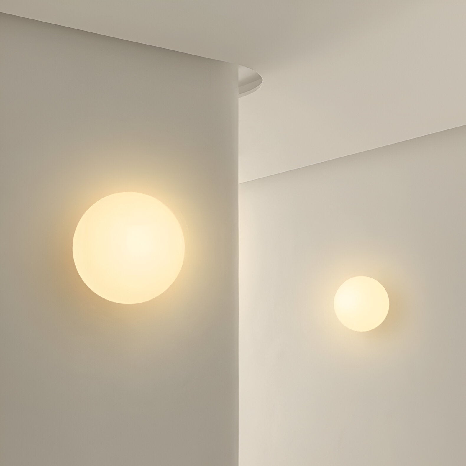 Minimalist Round Glass Wall Light Modern LED Fixture