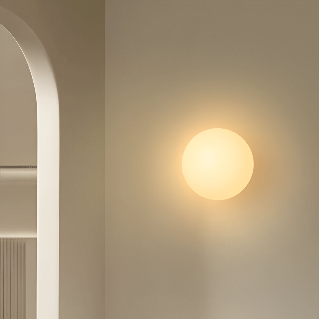 Minimalist Round Glass Wall Light Modern LED Fixture