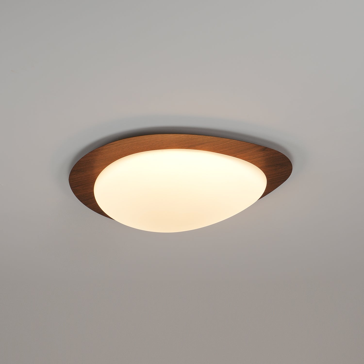 Muto Pebble Walnut LED Ceiling Light for Living Room or Dining Room